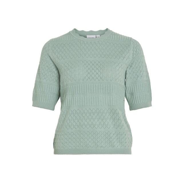 Vila Vimilos s/s o-neck pointelle top - 14114746 large