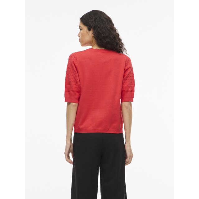 Vila Vimilos s/s o-neck pointelle top - 14114746 large