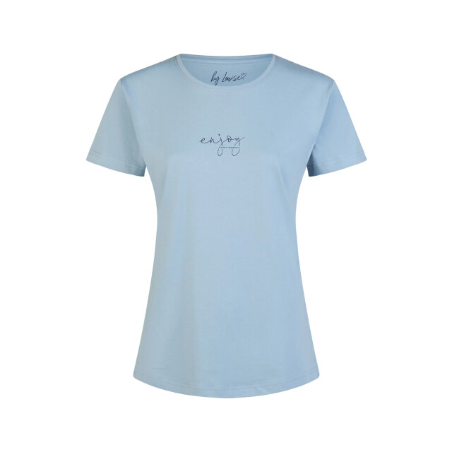 By Louise Dames capri pyjama set driekwart broek blauw/soft orange gebloemd BL-6242-02 large