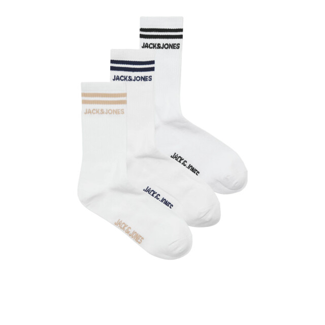 Jack & Jones Heren sokken jacollie statement 3-pack wit 12296242 large