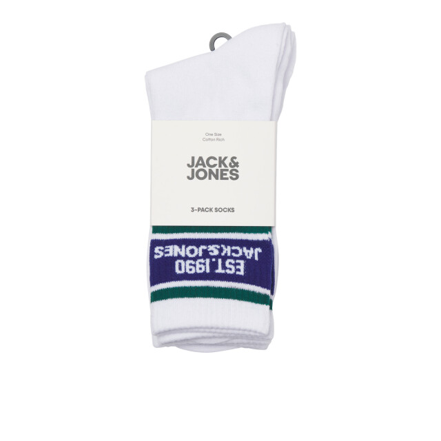 Jack & Jones Heren sportsokken jacgreg tennissokken 3-pack wit 12295434 large