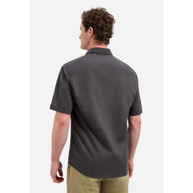 No Excess Shirt short sleeve with linen dark steel 31480321SN-124 large