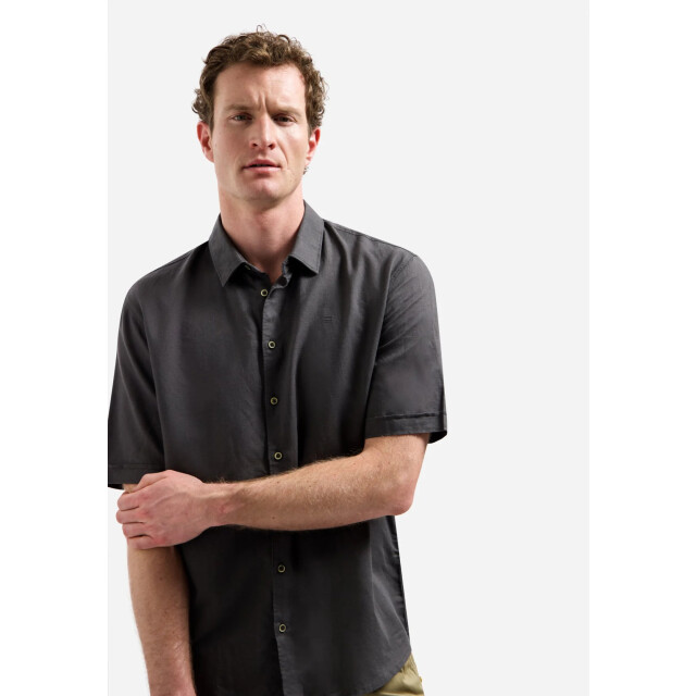 No Excess Shirt short sleeve with linen dark steel 31480321SN-124 large