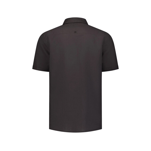 No Excess Shirt short sleeve with linen dark steel 31480321SN-124 large