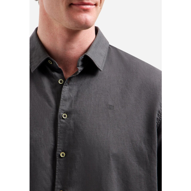 No Excess Shirt short sleeve with linen dark steel 31480321SN-124 large