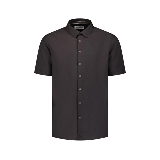 No Excess Shirt short sleeve with linen dark steel 31480321SN-124 large