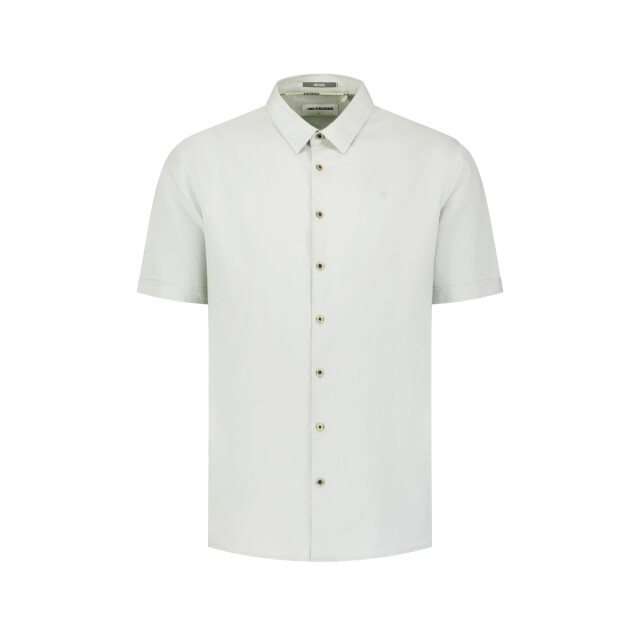 No Excess Shirt short sleeve with linen dusty green 31480321SN-159 large