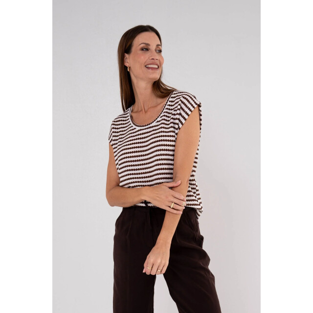 Maicazz Tanya top su26.60.519 stripe choco SU26.60.519 large