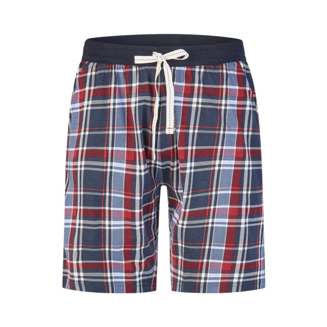 Phil & Co Heren shortama korte pyjama set blauw/rood geruit PH-6203-02 large