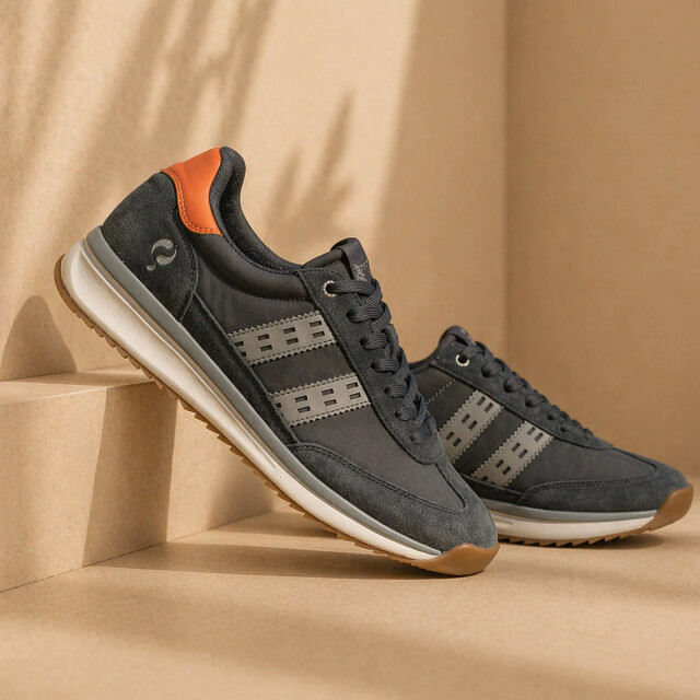 Q1905 Sneaker boston pro antraciet/ grijs/ oranje QM1263166-114-1 large