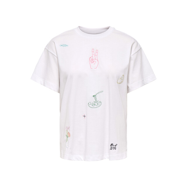 Only Onlemmina t-shirt met borduursels 15372150 large