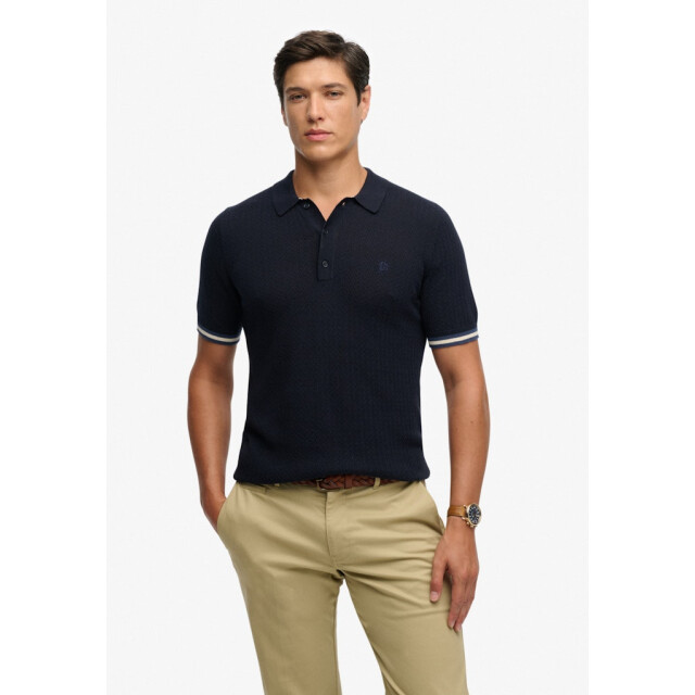Superdry Knitted texture ss polo navy 5369.37.0014 large