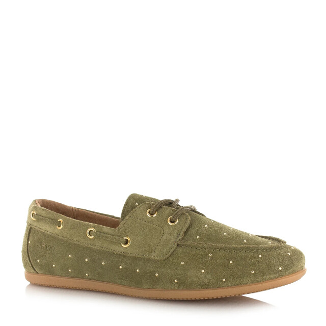 DWRS Label Latty small studs olive mocassins dames B11978-04 1233 large