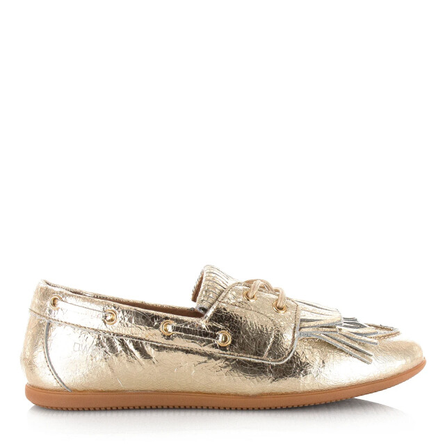 DWRS Label Dwrs latty fringes crackled champagne mocassins dames B11975-06 7208 large