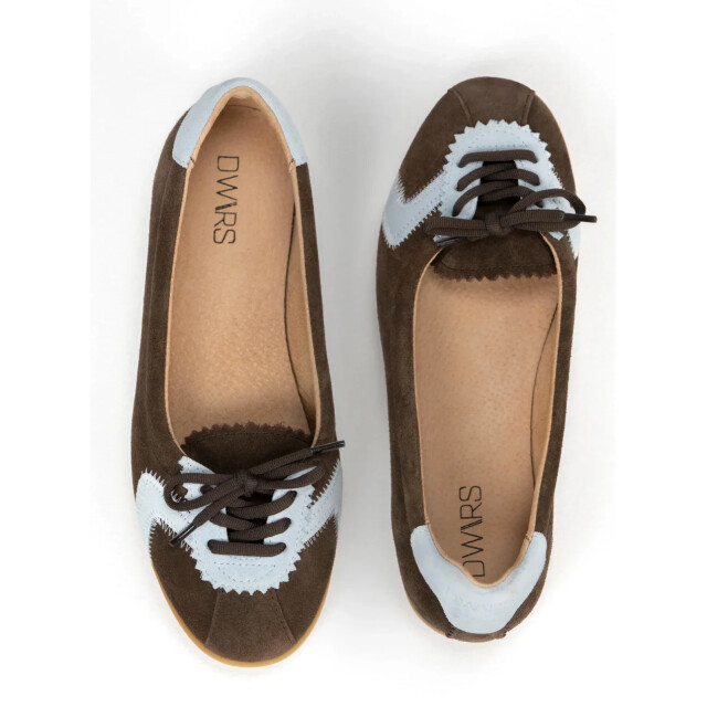 DWRS Label Dwrs temple dark brown/light blue loafers dames B11926-02 7898 large