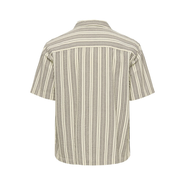 Only & Sons Onscruz rlx seersucker resort ss shirt ecru dessin 5319.08.0036 large