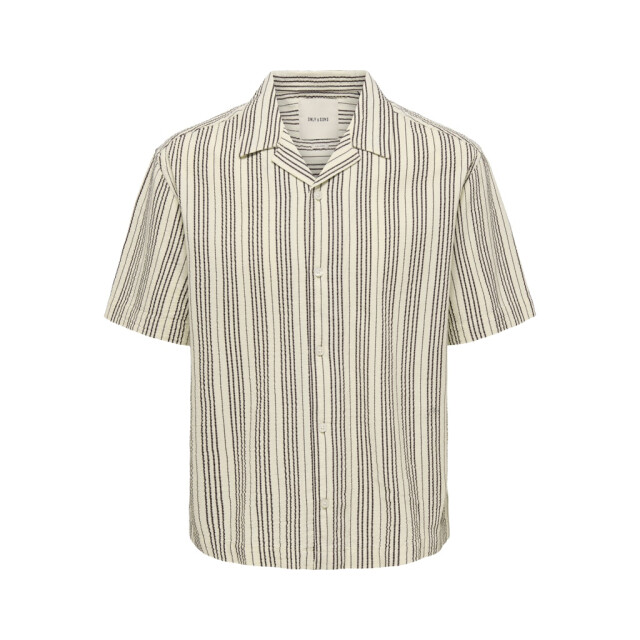 Only & Sons Onscruz rlx seersucker resort ss shirt ecru dessin 5319.08.0036 large