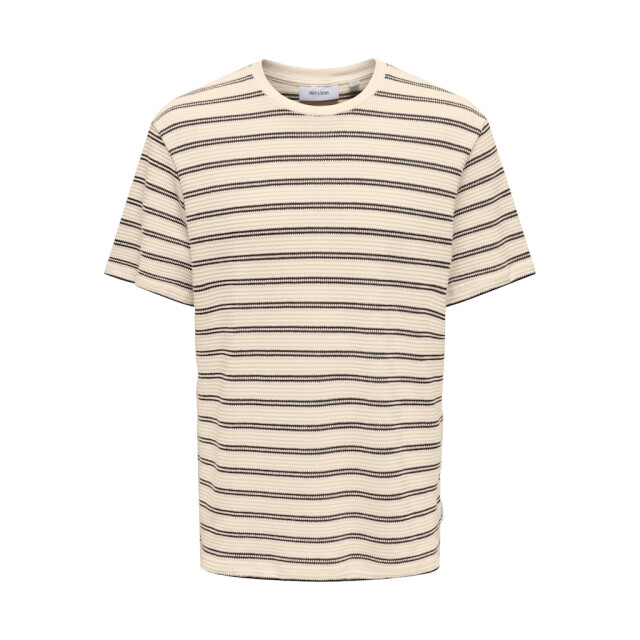 Only & Sons Onsian reg ss stripe struct tee ecru dessin 5339.08.0002 large