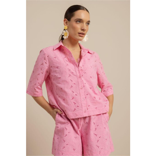 Studio Anneloes nyra broderie blouse 13870 4400 pop pink 06613.615.0008 large