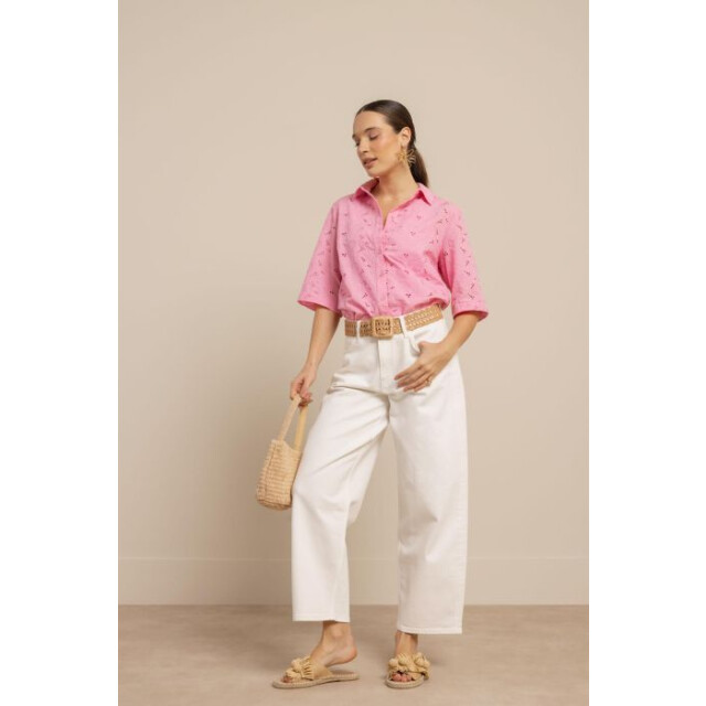 Studio Anneloes nyra broderie blouse 13870 4400 pop pink 06613.615.0008 large