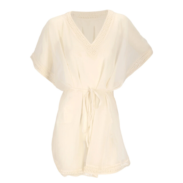 Sarlini Dames tuniek strandjurk polyester chiffon effen off-white 000423 large