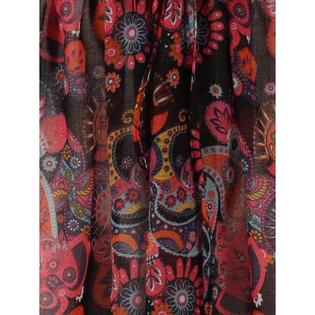 Sarlini Dames tuniek strandjurk polyester kaftan print zwart 000423 large