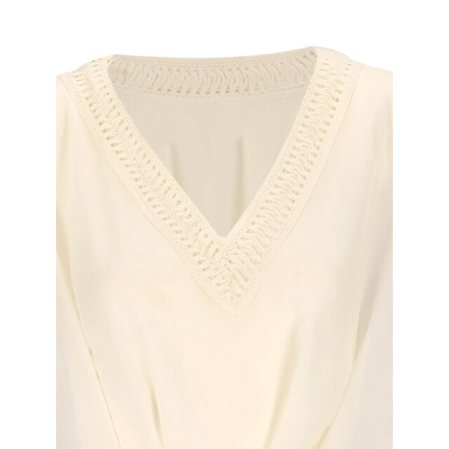 Sarlini Dames tuniek strandjurk polyester chiffon effen off-white 000423 large