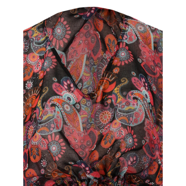 Sarlini Dames tuniek strandjurk polyester kaftan print zwart 000423 large