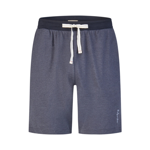 Phil & Co Heren shortama korte pyjama set wit/donkerblauw gestreept PH-6202-02 large