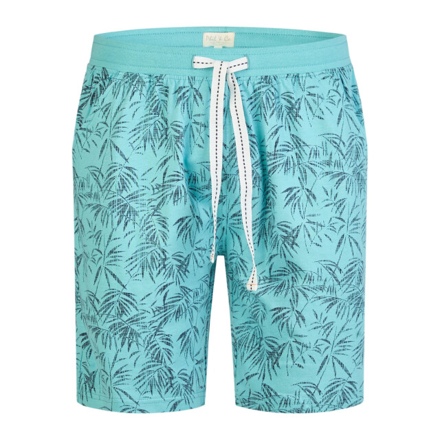 Phil & Co Heren shortama korte pyjama set blauw gebloemd PH-6208-02 large