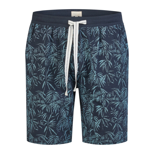 Phil & Co Heren shortama korte pyjama set lichtblauw/donkerblauw gebloemd PH-6210-02 large