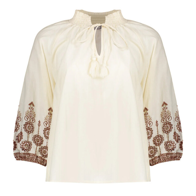 Geisha 63434 10 blouse embroidered sleeves off white 63434 10 large