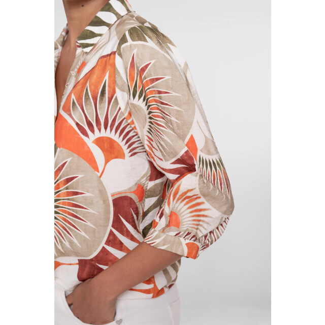 Geisha 63483 250 blouse dark orange green camel 63483 250 large