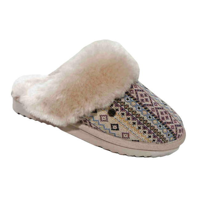 Warmbat Collie print woven blush dames pantoffel (open hiel) Warmbat Collie Print Woven Blush large