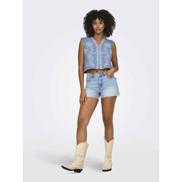 Only Onlnoella emb dnm waistcoat siji blue denim 4250.35.0055 large