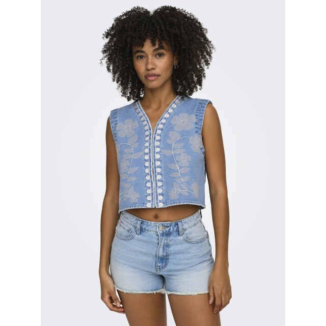 Only Onlnoella emb dnm waistcoat siji blue denim 4250.35.0055 large