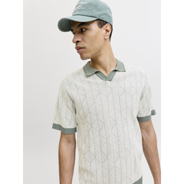 Jack & Jones Jprblublake structure knit split neck ss dessin 5369.29.0017 large