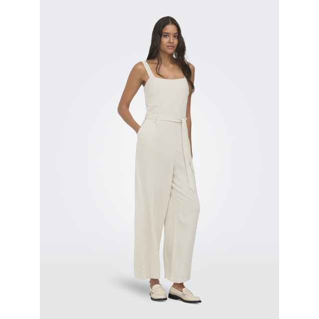 Only Onlsiesta linen bl belt jumpsuit pnt beige 4199.05.0005 large
