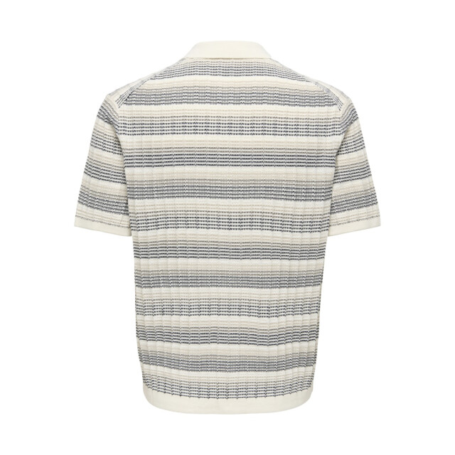 Only & Sons Onsleeds reg ss shirt knit noos ecru dessin 5319.08.0034 large