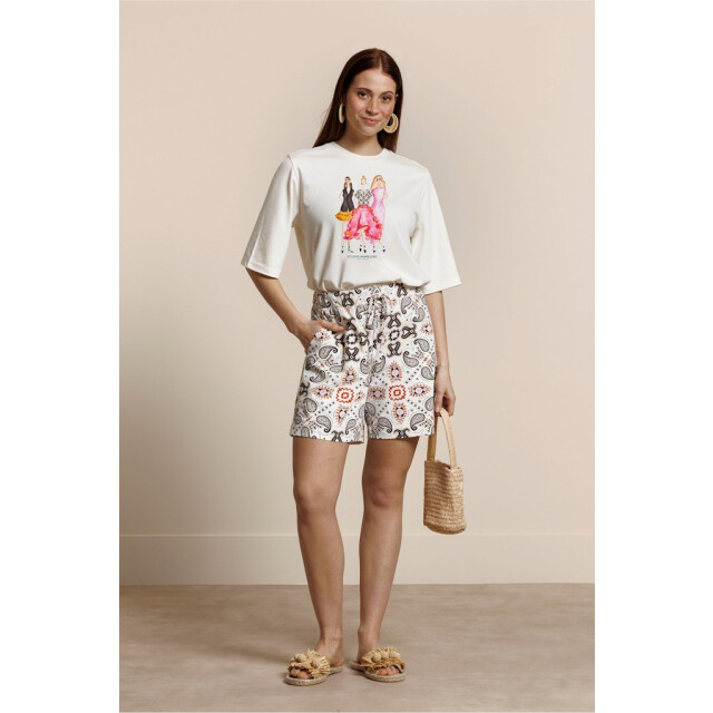 Studio Anneloes Fiore anniversary round neck t-shirt off-white 4339.02.0268 large