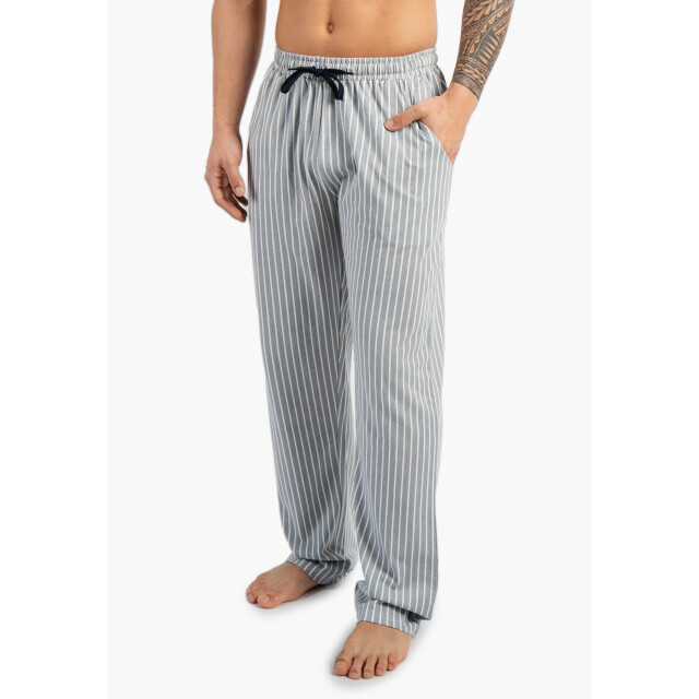 Phil & Co Heren lange pyjamabroeken 2-pack grijs gestreept/donkerblauw PH-6300-02 large