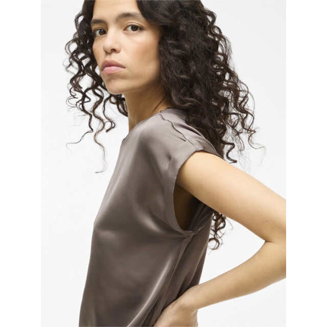 Vila Viellette ss satin top noos taupe 4382.77.0008 large