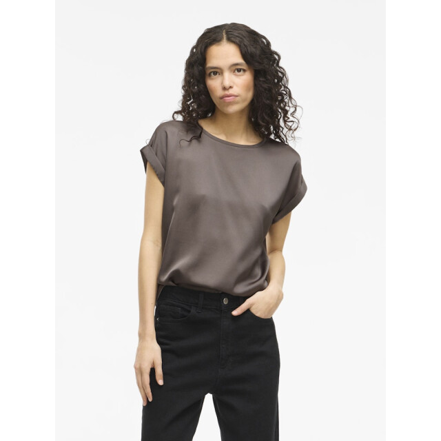 Vila Viellette ss satin top noos taupe 4382.77.0008 large