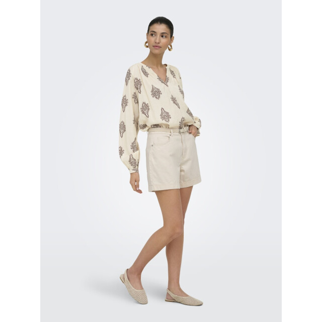 Jacqueline de Yong Jdyholly ls smock top wvn ecru dessin 4389.08.0003 large