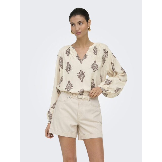 Jacqueline de Yong Jdyholly ls smock top wvn ecru dessin 4389.08.0003 large