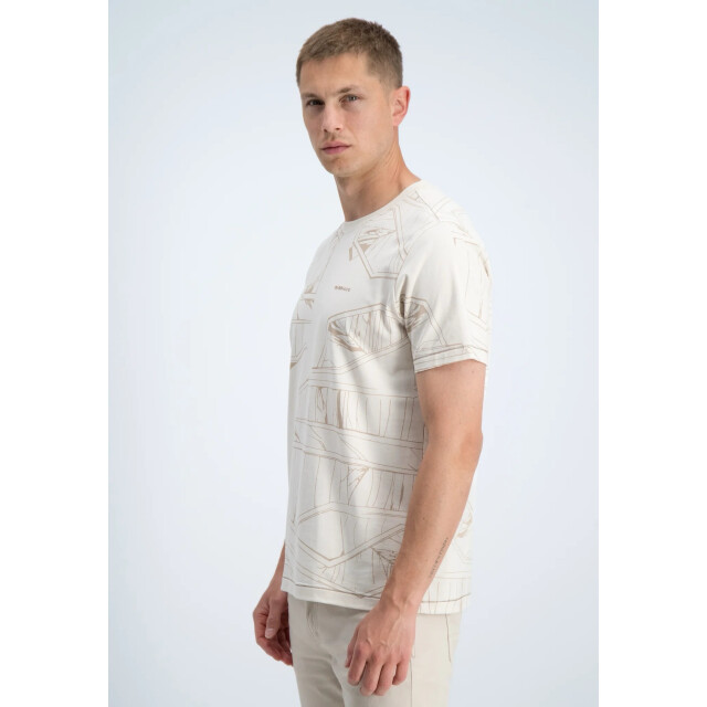 Gabbiano T-shirt korte mouw met allover print ecru dessin 5339.08.0036 large