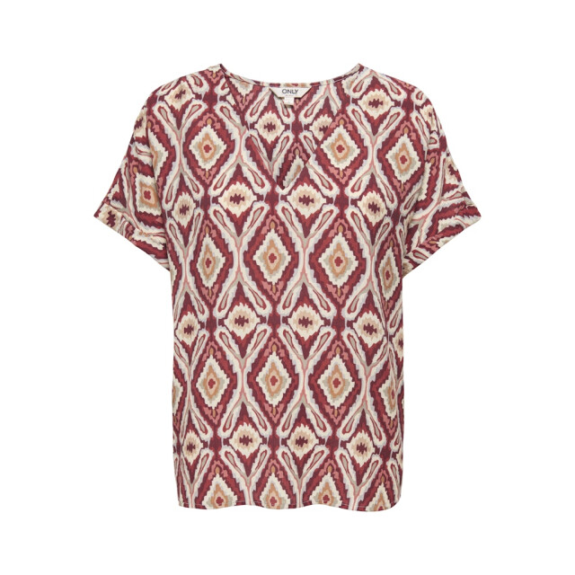 Only Onlbelly mikasi ss v-neck top wvn ex dessin 4382.49.0033 large