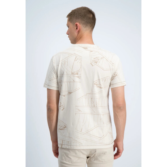 Gabbiano T-shirt korte mouw met allover print ecru dessin 5339.08.0036 large