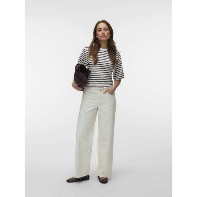 Vero Moda Vmkiara 24 o-neck top jrs ecru dessin 4339.08.0042 large