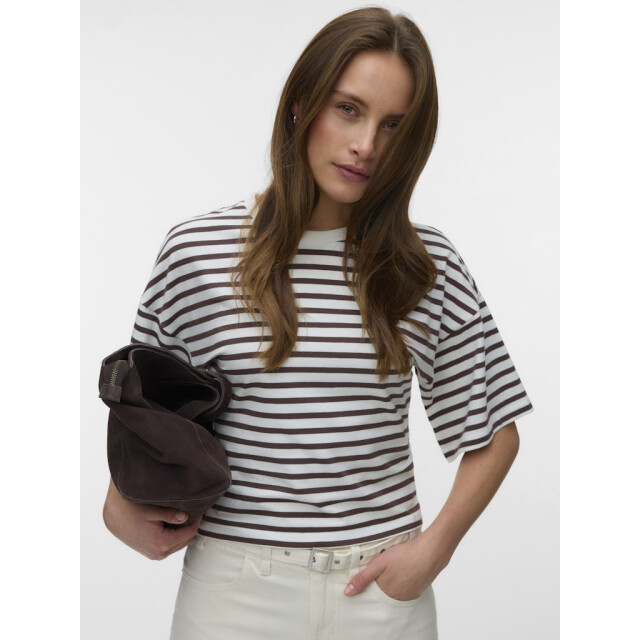 Vero Moda Vmkiara 24 o-neck top jrs ecru dessin 4339.08.0042 large